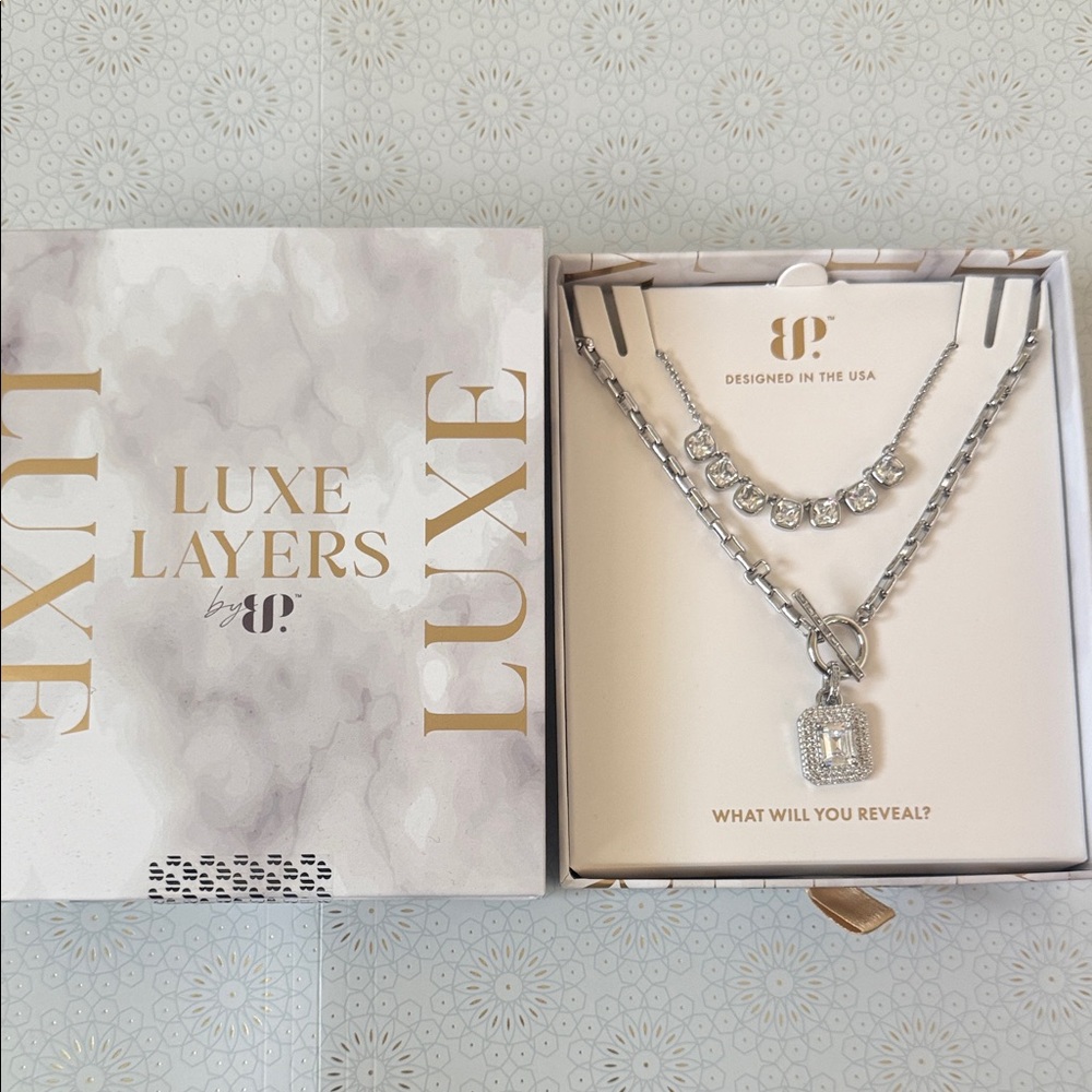 Luxe Silver Necklace with Gem Accents